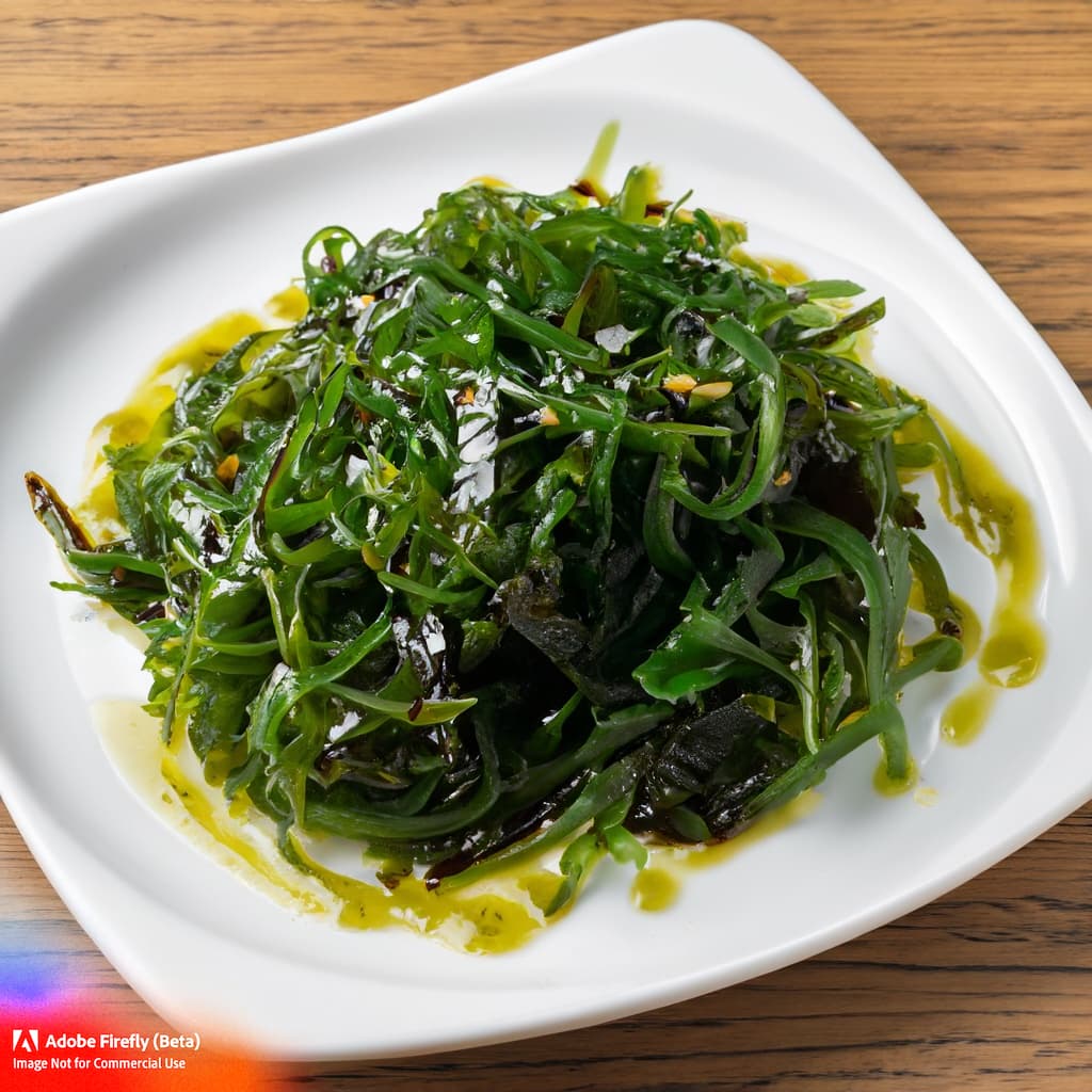 Fresh seaweed salad with sesame dressing